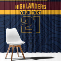 New Zealand Rugby Pacific Custom Window Curtain Kahupeka Retro 2025 Taniko Motif