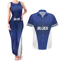 New Zealand Rugby Pacific Custom Couples Matching Tank Maxi Dress and Hawaiian Shirt Kahurangi Auckland All Blue
