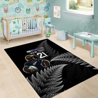 New Zealand Rugby Custom Area Rug Glory Be To Black Silver-fern - Polynesian Pride