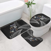 New Zealand Rugby Custom Bathroom Set Glory Be To Black Silver-fern - Polynesian Pride