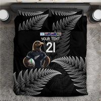 New Zealand Rugby Custom Bedding Set Glory Be To Black Silver-fern - Polynesian Pride