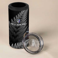New Zealand Rugby Custom 4 in 1 Can Cooler Tumbler Glory Be To Black Silver-fern - Polynesian Pride