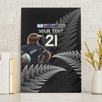 New Zealand Rugby Custom Canvas Wall Art Glory Be To Black Silver-fern - Polynesian Pride