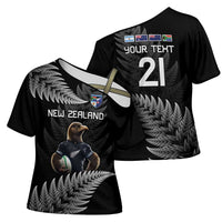 New Zealand Rugby Custom Cross Shoulder Shirt Glory Be To Black Silver-fern - Polynesian Pride
