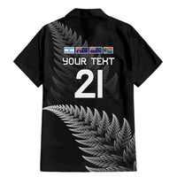 New Zealand Rugby Custom Family Matching Mermaid Dress and Hawaiian Shirt Glory Be To Black Silver-fern - Polynesian Pride