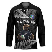 New Zealand Rugby Custom Hockey Jersey Glory Be To Black Silver-fern LT9 Unisex Black - Polynesian Pride