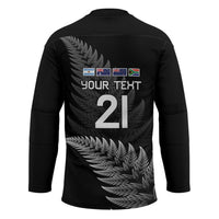 New Zealand Rugby Custom Hockey Jersey Glory Be To Black Silver-fern LT9 - Polynesian Pride