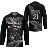 New Zealand Rugby Custom Hockey Jersey Glory Be To Black Silver-fern LT9 - Polynesian Pride