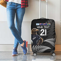 New Zealand Rugby Custom Luggage Cover Glory Be To Black Silver-fern - Polynesian Pride