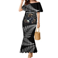 New Zealand Rugby Custom Mermaid Dress Glory Be To Black Silver-fern - Polynesian Pride