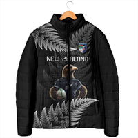 New Zealand Rugby Custom Padded Jacket Glory Be To Black Silver-fern - Polynesian Pride