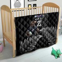 New Zealand Rugby Custom Quilt Glory Be To Black Silver-fern - Polynesian Pride