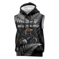 New Zealand Rugby Custom Sleeveless Hoodie Glory Be To Black Silver-fern - Polynesian Pride