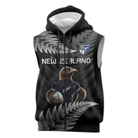 New Zealand Rugby Custom Sleeveless Zip Hoodie Glory Be To Black Silver-fern LT9 Black - Polynesian Pride