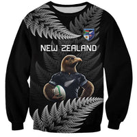 New Zealand Rugby Custom Sweatshirt Glory Be To Black Silver-fern - Polynesian Pride