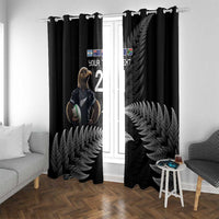 New Zealand Rugby Custom Window Curtain Glory Be To Black Silver-fern - Polynesian Pride