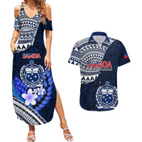 Samoa Rugby Couples Matching Summer Maxi Dress and Hawaiian Shirt Proud Samoa World Cup 2023 LT9 Blue - Polynesian Pride