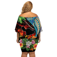 Personalised Hawaii Strong Maui Wildfire Off Shoulder Short Dress Pray For Lahaina Maui LT9 - Polynesian Pride