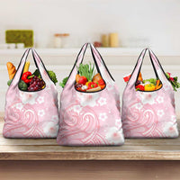 Japan Sakura Floral with Polynesian Vibe Grocery Bag LT9 3-pack One Size Pink - Polynesian Pride