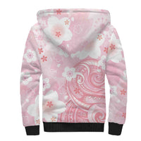Japan Sakura Floral with Polynesian Vibe Sherpa Hoodie LT9 - Polynesian Pride