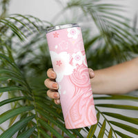 Japan Sakura Floral with Polynesian Vibe Skinny Tumbler LT9 - Polynesian Pride