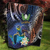 Marshall Islands Kwajalein Atoll Quilt Plumeria Sea Turtle with Polynesian Tribal