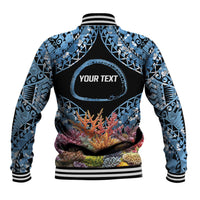 Personalised Nukuoro Micronesia Atoll Baseball Jacket with Pacific Coral Reef LT9 - Polynesian Pride