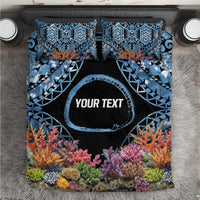 Personalised Nukuoro Micronesia Atoll Bedding Set with Pacific Coral Reef LT9 Blue - Polynesian Pride