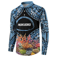 Personalised Nukuoro Micronesia Atoll Button Sweatshirt with Pacific Coral Reef LT9 - Polynesian Pride