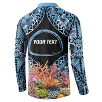 Personalised Nukuoro Micronesia Atoll Button Sweatshirt with Pacific Coral Reef LT9 - Polynesian Pride