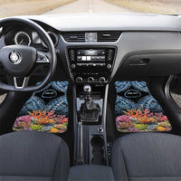 Personalised Nukuoro Micronesia Atoll Car Mats with Pacific Coral Reef LT9 Set 2pcs - Front Blue - Polynesian Pride