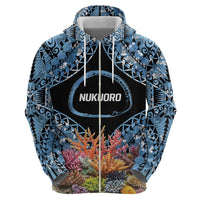 Personalised Nukuoro Micronesia Atoll Hoodie with Pacific Coral Reef LT9 - Polynesian Pride