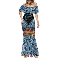 Personalised Nukuoro Micronesia Atoll Mermaid Dress with Pacific Coral Reef