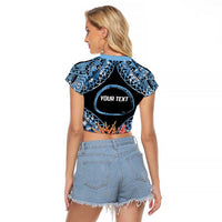 Personalised Nukuoro Micronesia Atoll Raglan Cropped T Shirt with Pacific Coral Reef LT9 - Polynesian Pride