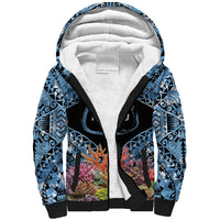 Personalised Nukuoro Micronesia Atoll Sherpa Hoodie with Pacific Coral Reef LT9 Unisex Blue - Polynesian Pride