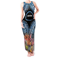 Personalised Nukuoro Micronesia Atoll Tank Maxi Dress with Pacific Coral Reef LT9 Women Blue - Polynesian Pride