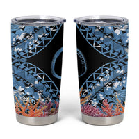 Personalised Nukuoro Micronesia Atoll Tumbler Cup with Pacific Coral Reef LT9 Blue - Polynesian Pride