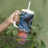 Personalised Nukuoro Micronesia Atoll Tumbler With Handle with Pacific Coral Reef LT9 - Polynesian Pride