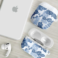 Vintage Hawaii AirPods Case Hibiscus Tapa Tribal With Hawaiian Quilt Pattern Blue LT9 - Polynesian Pride