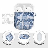 Vintage Hawaii AirPods Case Hibiscus Tapa Tribal With Hawaiian Quilt Pattern Blue LT9 - Polynesian Pride