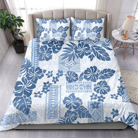 Vintage Hawaii Bedding Set Hibiscus Tapa Tribal With Hawaiian Quilt Pattern Blue LT9 - Polynesian Pride