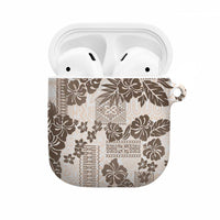 Vintage Hawaii AirPods Case Hibiscus Tapa Tribal With Hawaiian Quilt Pattern Gold LT9 Gold - Polynesian Pride