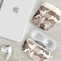 Vintage Hawaii AirPods Case Hibiscus Tapa Tribal With Hawaiian Quilt Pattern Gold LT9 - Polynesian Pride