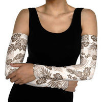 Vintage Hawaii Arm Sleeves Hibiscus Tapa Tribal With Hawaiian Quilt Pattern Gold LT9 - Polynesian Pride
