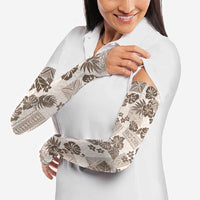 Vintage Hawaii Arm Sleeves Hibiscus Tapa Tribal With Hawaiian Quilt Pattern Gold LT9 - Polynesian Pride