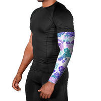 Vintage Hawaii Arm Sleeves Hibiscus Tapa Tribal With Hawaiian Quilt Pattern Purple LT9 - Polynesian Pride