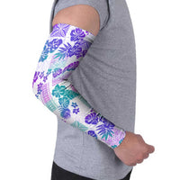 Vintage Hawaii Arm Sleeves Hibiscus Tapa Tribal With Hawaiian Quilt Pattern Purple LT9 - Polynesian Pride
