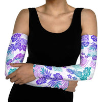 Vintage Hawaii Arm Sleeves Hibiscus Tapa Tribal With Hawaiian Quilt Pattern Purple LT9 - Polynesian Pride