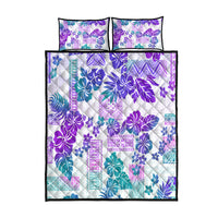Vintage Hawaii Quilt Bed Set Hibiscus Tapa Tribal With Hawaiian Quilt Pattern Purple LT9 Purple - Polynesian Pride