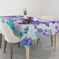 Vintage Hawaii Tablecloth Hibiscus Tapa Tribal With Hawaiian Quilt Pattern Purple LT9 - Polynesian Pride